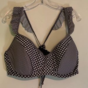 Costa Del Sol Laceback Ruffle Strap Polka Dot Bikini Top